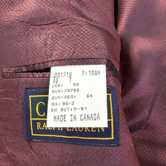 Ralph Lauren CHAPS Men's 2 Button Black Wool Blazer Sports Coat Jacket Size 46L - Picture 8 of 12